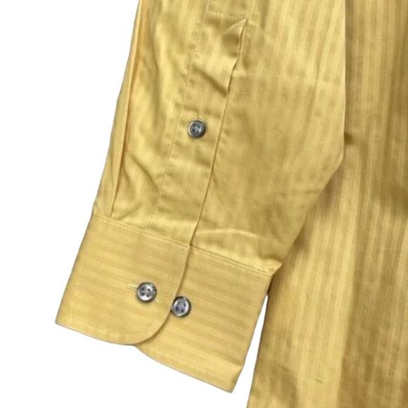 J. Garcia Mens Button Front Shirt Dress Shirt Mustard Yellow Sz M 15 1/2 34/35 - Picture 6 of 9